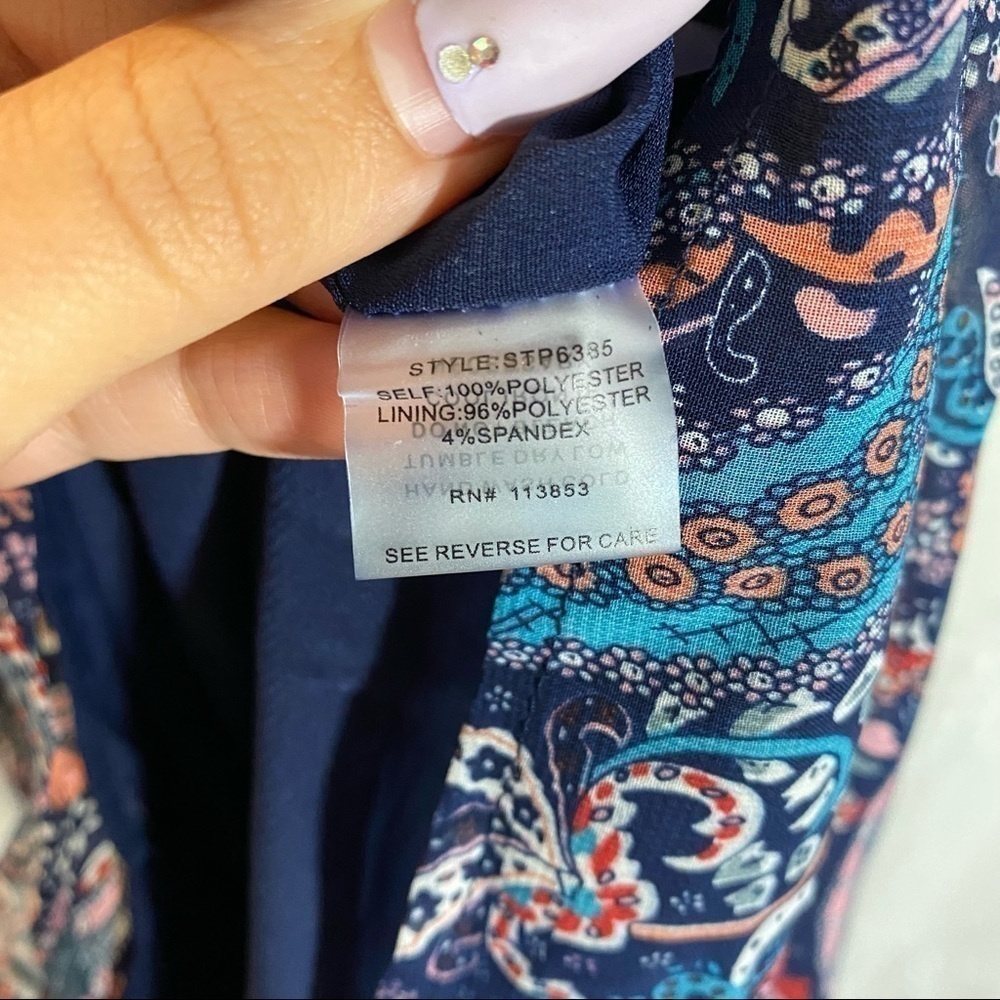 NWT Sugar + lips paisley blue romper dress size XS - Picture 10 of 10